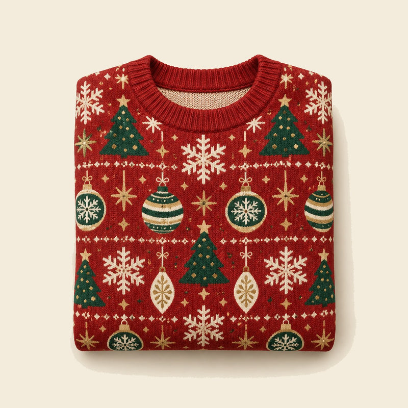 all over print christmas sweater with festive graphic design