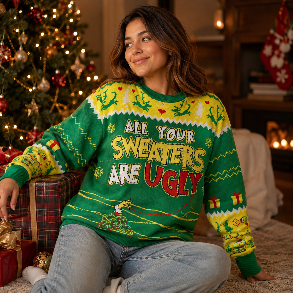 All Your Sweaters Are Ugly Ugly Christmas Sweater, Funny Xmas Jumper, Holiday Knit Pullover Gifts For Her