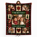 the best nana photo blanket with family photos held up