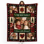 the best nana photo blanket with family photos held up