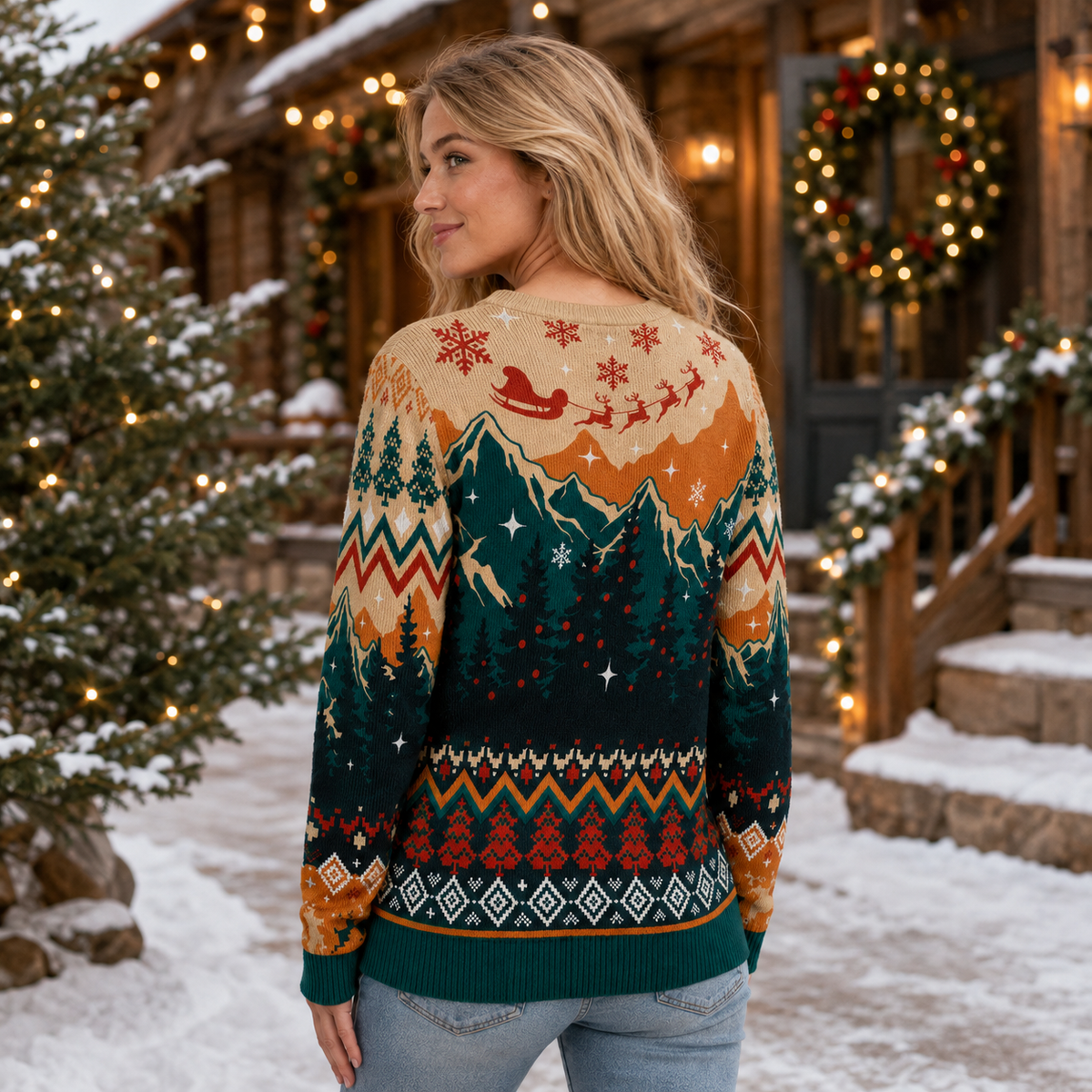 The Boys Are Back In Town Merry Christmas Ugly Christmas Sweater, Santa Sleigh Jumper, Funny Xmas Knit, Gifts For Him