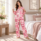 stronger together hope love cure back print on pink pajamas