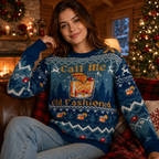 Call Me Old Fashioned Ugly Christmas Sweater, Whisky Christmas Jumper, Retro Holiday Knit Sweater, Cocktail Lover Xmas Gift