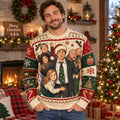 man wearing a clark griswold christmas vacation ugly christmas sweater in a