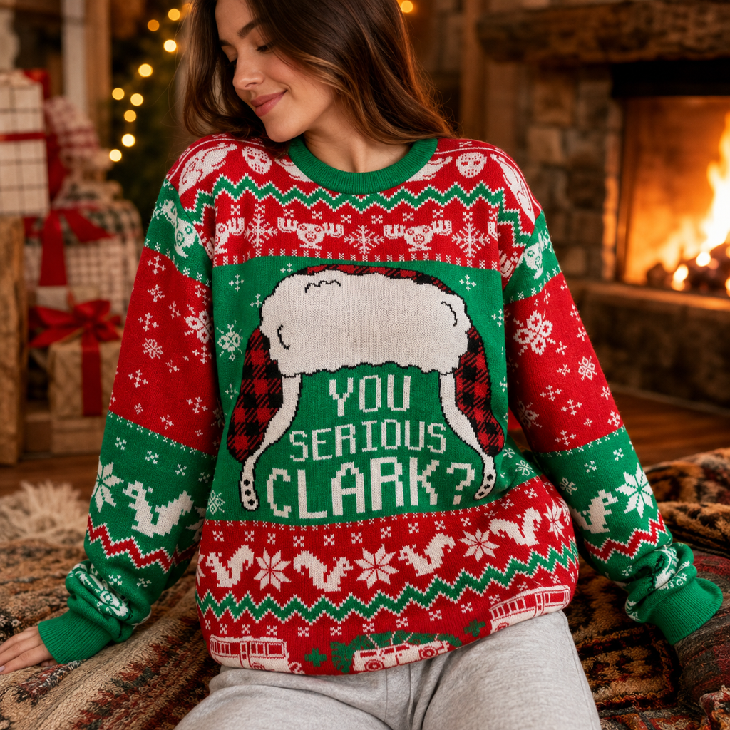 Clark Griswold You Serious Clark Ugly Christmas Sweater, National Lampoon Christmas Vacation Sweater, Griswold Christmas Jumper Gifts For Him