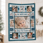 plaid holiday photo throw blanket hanging on a clothesline in a bright