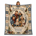 custom photo blanket with family name and christmas quote on flannel fleece