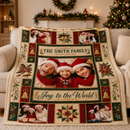 cozy flannel fleece throw blanket draped over a couch in a decorated