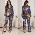 satin pajama set with all-over dungeons and dragons fantasy print and custom