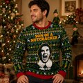 elf ugly christmas sweater with son of a nutcracker design