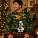 elf ugly christmas sweater with son of a nutcracker design