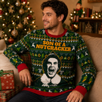 Elf Son Of A Nutcracker Ugly Christmas Sweater, Elf Christmas Jumper, Funny Holiday Knit Gifts For Him