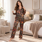 back view of the Ghost Hunter satin pajama set