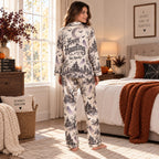 happy haunting stay spooky satin pajama set worn