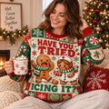 Have You Tried Icing It ugly christmas sweater with gingerbread man and