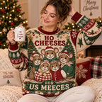 Ho Cheeses For Us Meeces Mice Family Ugly Christmas Sweater, Funny Christmas Jumper, Holiday Party Sweater Gifts For Her