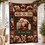 family portrait photo blanket hanging by clothespins