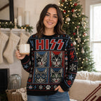 woman holding a coffee mug in a christmas decorated room wearing a