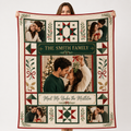 couple photo blanket with meet me under the mistletoe design