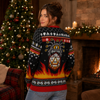 Have Yourself A Merry Little Crit-Mas Ugly Christmas Sweater, D20 Dice Dragon Knit Holiday Jumper, Gifts For Dnd Fans