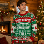 Christmas Vacation Shitter's Full Ugly Christmas Sweater, Reindeer Humping Holiday Knit Pullover, Merry Christmas Jumper Gifts For Fans