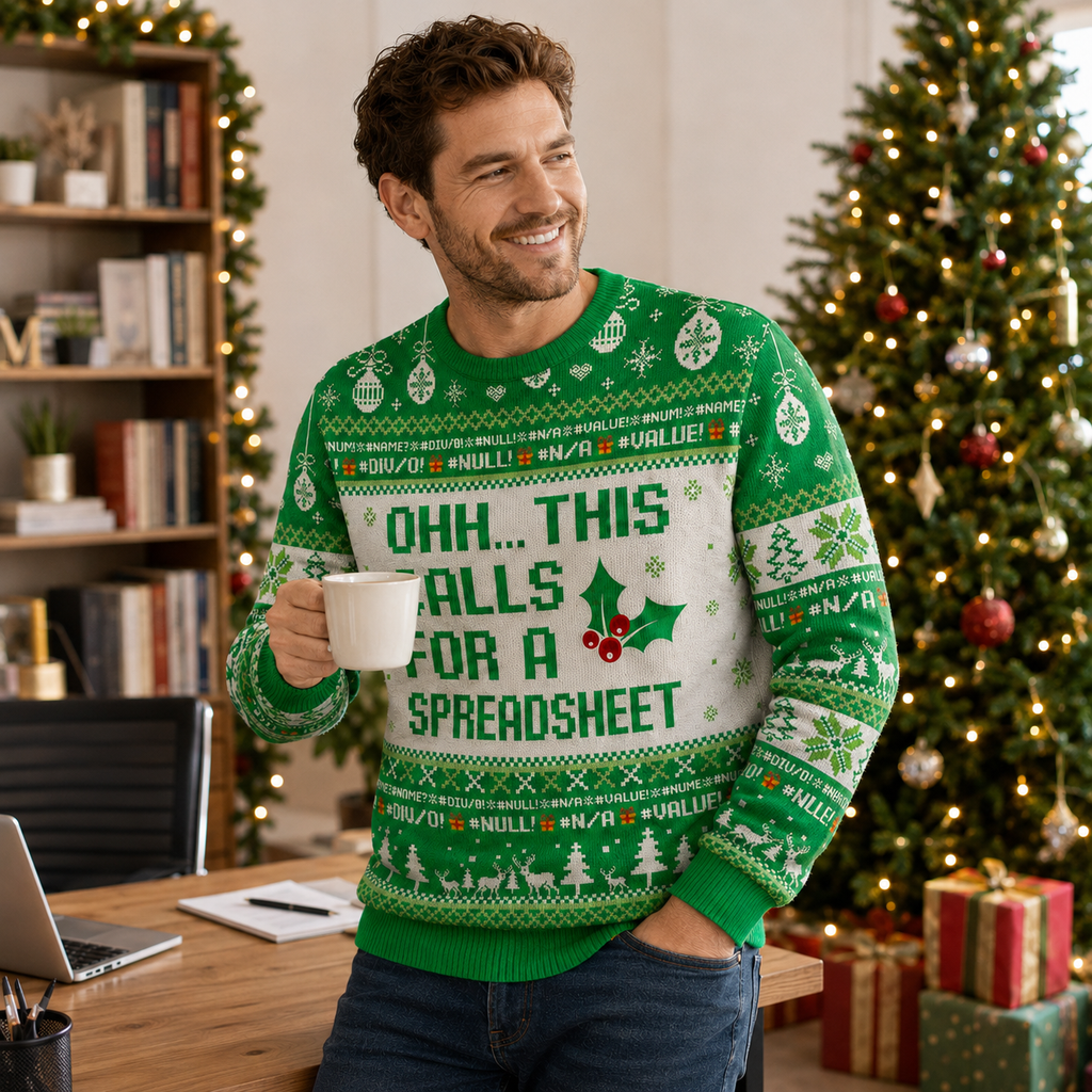 Ohh This Calls For A Spreadsheet Ugly Christmas Sweater, Funny Xmas Jumper, Knit Christmas Pullover Gifts For Accountants And Office Party