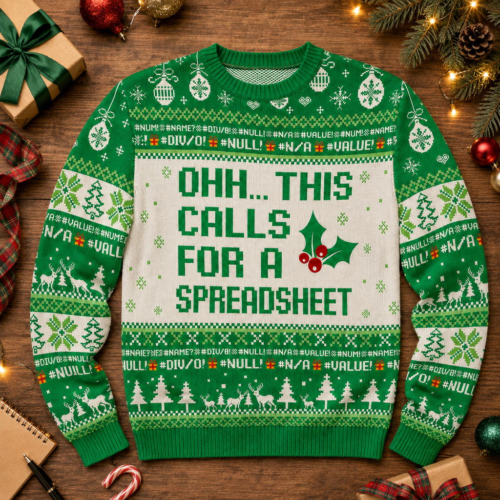 Ohh This Calls For A Spreadsheet Ugly Christmas Sweater, Funny Xmas Jumper, Knit Christmas Pullover Gifts For Accountants And Office Party