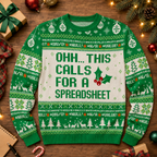 Ohh This Calls For A Spreadsheet Ugly Christmas Sweater, Funny Xmas Jumper, Knit Christmas Pullover Gifts For Accountants And Office Party