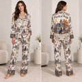 satin pajama set, midnight margaritas all over print
