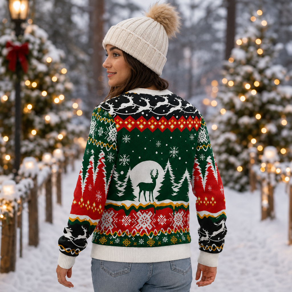 Saint Nicolas Ugly Christmas Sweater With Face, Knitted Holiday Jumper Gifts For Him