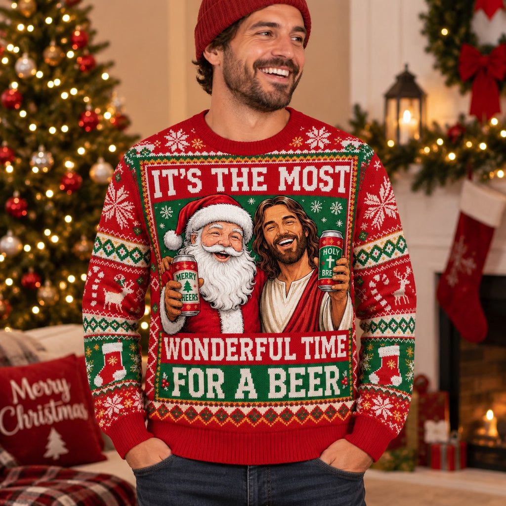 Standing portrait of a man wearing the Santa and it's the most
