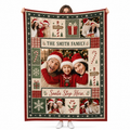 family christmas photo collage printed on a flannel fleece blanket with Santa