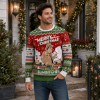 Sheriff Buford T Justice Merry Christmas To All You Sumbitches Ugly Christmas Sweater, Bandit Christmas Jumper, Funny Xmas Knit Gifts For Him