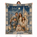 nativity family portrait photo blanket with Silent Night design