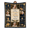 custom photo blanket with nativity scene and memorial quote