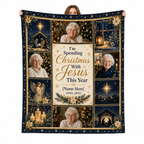 custom photo blanket with nativity scene and memorial quote
