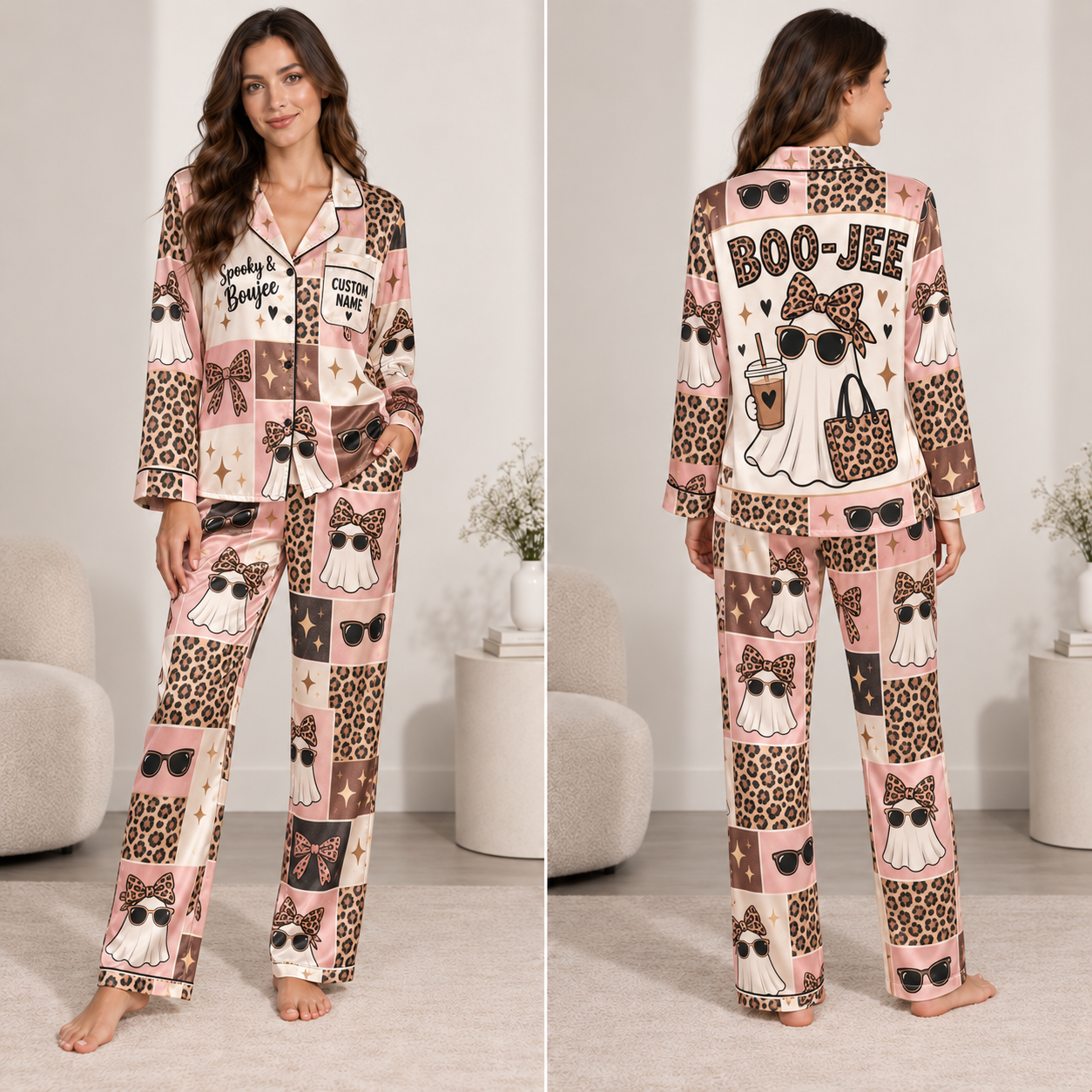Spooky & Boujee Satin Pajama Set | InterStellux