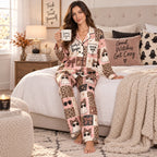 back view of boo-jee ghost halloween satin pajama set with custom name