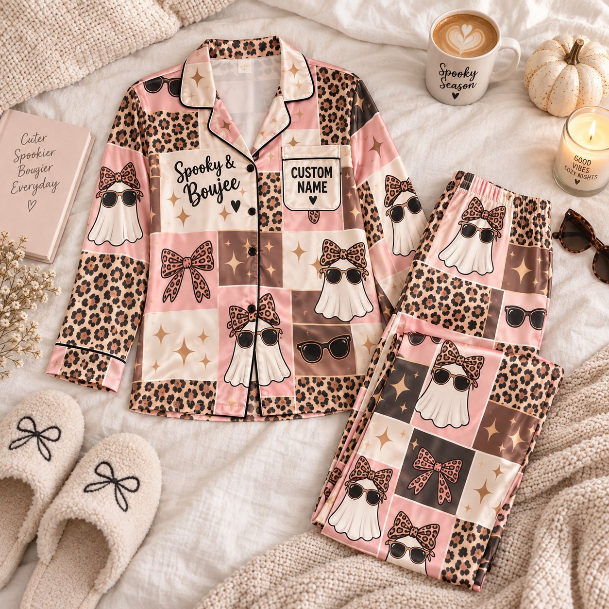 Spooky & Boujee Satin Pajama Set | InterStellux