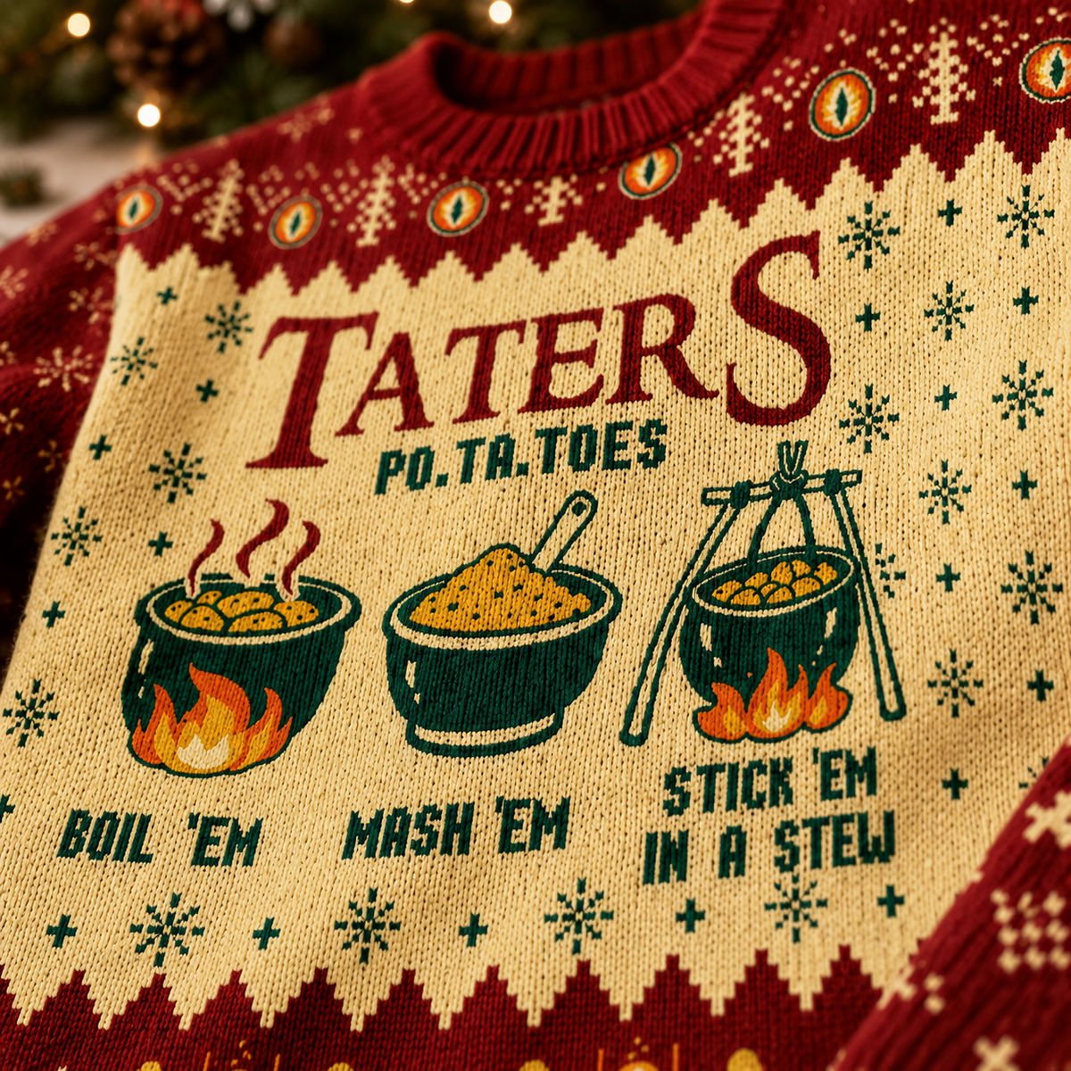 close up of the taters po ta toes boil em mash em