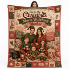 christmas movie watching fleece blanket with family in elf pajamas