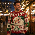 vintage santa ugly christmas sweater worn at a christmas market