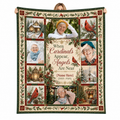 custom photo blanket with cardinals and winter collage