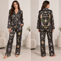 witchy woman in my crone era halloween satin pajama set front view
