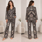 witchy woman halloween satin pajama set model front view